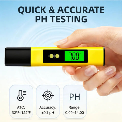 Portable PH Meter For Water With 0.01 Accuracy, 30 Second Quick Readings, Beefy Backlit Display held in hand