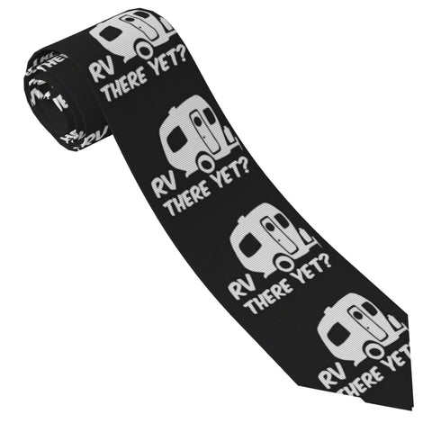 Men's Necktie Premium Fabric Business Formal Tie for Weddings Office Parties, 100 Percent Polyester, Soft Yet Crisp Drape, Durable Colorfast Material, Easy Care, Anti-Sway Buckle Design for a Slick, Hassle Free Look featuring RV there yet?