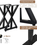 Beefy Black Metal Legs 28x24 Heavy Duty Industrial with adjustment pads, pre-drilled holes, and support for coffee table.