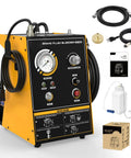 Front view of LINXINO AST603 brake fluid bleeder kit, 110V electric brake bleeding machine with gauge and hoses.