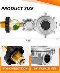 Two Stage Propane Regulator With Gauge For RV And Outdoor Appliances NUPICK POL Inlet And Three Eighths Inch Female NPT Outlet