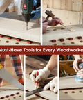 Top Shelf Workhorse Bench Dog Clamps In Twelve Pack Size For Mft Table Systems Featuring Non Slip Grips And Standard Three Quarter Inch Slots For Fast Woodworking Assembly And Heavy Duty Performance.