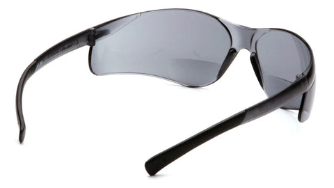 Ztek Safety Glasses S2520R15 With 1.5 Bifocal Reader, Gray Lens, Gray Frame, ANSI Z87 Plus Protection, side view