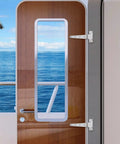 Heavy Duty 8 Inch T Hinges 2 Pack Stainless Steel Marine Grade Door Hinges 4 Inch Wide Rust Resistant installed on boat door
