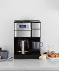 All In One Grind And Brew Coffee Center With Built In Grinder Coffeemaker And Single Serve Brewer In Black And Silver