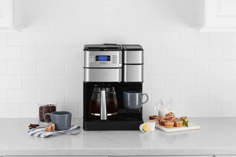 All In One Grind And Brew Coffee Center With Built In Grinder Coffeemaker And Single Serve Brewer In Black And Silver