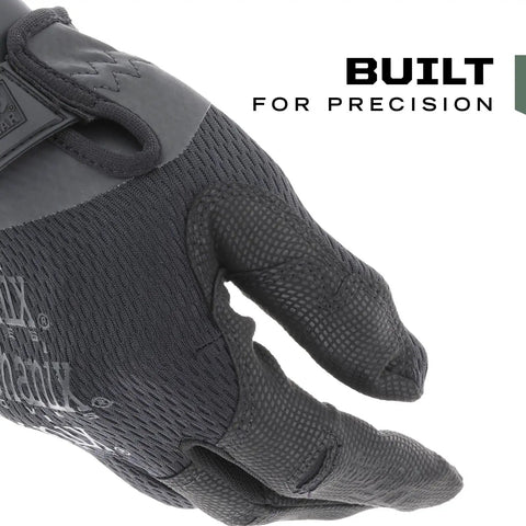Close-up of 0.5mm AX-Suede Tactical Gloves With Tight Fit And Precision Feel For High Dexterity In Airsoft, Paintball, DIY And Work - Men's Large Black