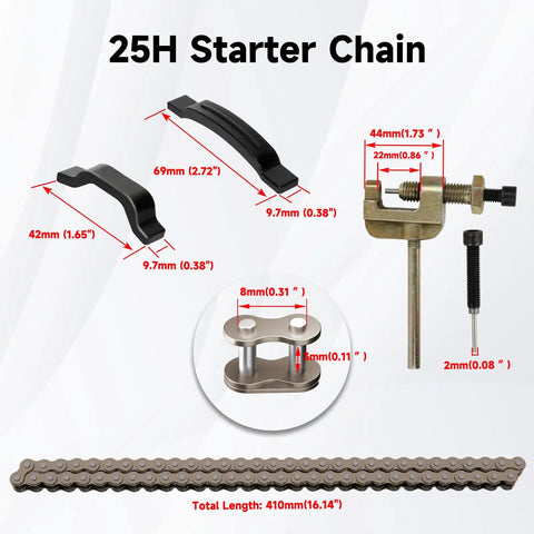 25H 62 Link Timing Starter Chain Breaker Kit For 50Cc To 125Cc Chinese ATVs Go Karts Dirt Bikes And Quad Rigs components