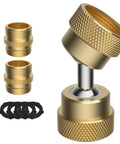 Swivel All Metal Garden Hose Adapter With Two Brass Adapters Three Quarter Inch Protector Heavy Duty Faucet Connector 360 Degree Swivel No Slip Diamond Embossed Brass Corrosion Resistant Built To Last, brass fittings and washers