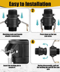 Step-by-step guide for Six Piece Cam Lock Fittings Kit For Fast Grab-And-Go Connections On Hoses And Pipes with black couplings.