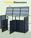Heavy Duty Outdoor Trash Can Storage Shed For Three Bins With Flip Up Lids And Lockable Doors Galvanized Steel Utility Enclosure