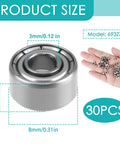 693ZZ Ball Bearings 30 Pack Your Go To Small Shielded Bearings 3x8x4mm with size dimensions and hand holding bearings