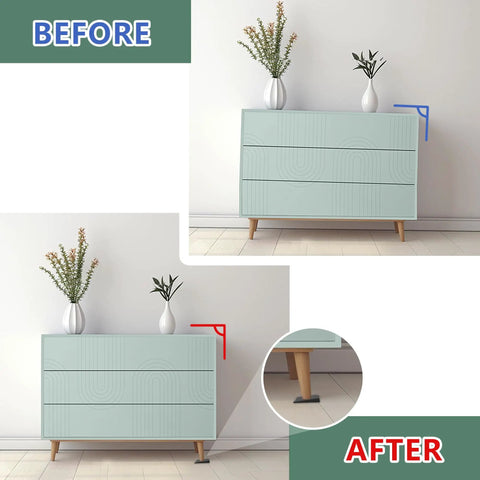 Adjustable Furniture Levelers With Flexible Plastic Wedge Shims That Straight Up Stabilize Wobbly Tables Chairs Bed Frames And Pipes In A Rock Solid Wobble Free 20 Pack Bundle used on a dresser to eliminate wobble