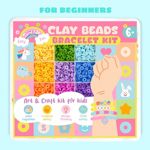 Fun DIY Bracelet Making Kit With 5000 Beads And Charms For Beginners And Kids 6 To 13 Includes Clay Beads Letters Numbers