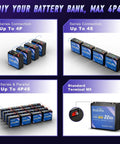 Lightweight 12V 22Ah LiFePO4 Battery With LCD Display And 30A BMS For Deep Cycle Use Built For Outdoor Junkies bank setup
