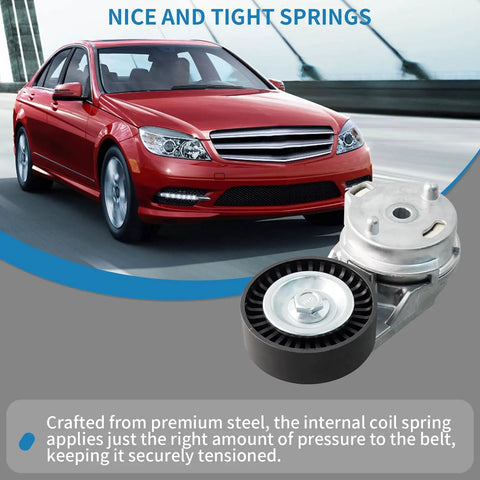 Premium Engine Belt Tensioner Serpentine Idler Pulley Kit 39269 For Cars Trucks Check Fitment Ensures Reliable Drive No Belt Slippage Noise Heavy Duty Keeps Ride Tight Easy Install Quality Parts Restore Power Save Money Daily Driving Keeps Transport, steel tensioner and idler pulley for car drive belt