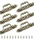 Bronze Drawer Pulls Set of Six 105mm Length Vintage Style Cabinet Handles with Screws Metal Hardware for Furniture