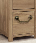 Wooden cabinet with 4 Pack Antique Bail Pull Handles With 3.5 Inch Hole Center For Cabinets And Dressers in antique bronze finish