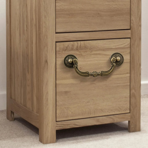 Wooden cabinet with 4 Pack Antique Bail Pull Handles With 3.5 Inch Hole Center For Cabinets And Dressers in antique bronze finish