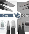 Comparison of Two Pack Eyebrow Tweezers Set Dope Slant And Point Tip Stainless Steel with unprotected alternatives
