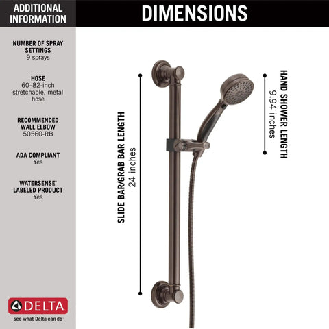 Total Game Changer Handheld Shower With Slide Bar And Hose Delivering Nine Rock Solid Sprays In Classic Oil Rubbed Bronze For Effortless Install And Real Nice Flow