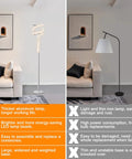 LED Modern Floor Lamp For Living Room With Remote Dimmer Three Color Temperature Modes 40W 2500LM Dimmable Spiral Lamp vs Standard Lamp