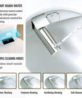 Upgraded Elongated Bidet Toilet Seat With Adjustable Warm Wash And Hot Air Dryer Featuring Self Cleaning Nozzle And Smart Remote. Stainless steel nozzle with warm water feature.