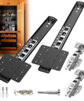 Ultra Quiet Pocket Door Slide Hardware Set 14 Inch Recessed Pocket Door Slides for Kitchen Cabinets with installation view