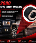 Heavy Duty Wheel Stud Installer Kit With 3 Type Hex Lug Nuts For Fast Car Repair OEM Standard Tool To Install New Auto Parts Safely Without Stripping Threads, black steel, 22800