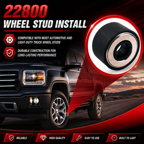 Heavy Duty Wheel Stud Installer Kit With 3 Type Hex Lug Nuts For Fast Car Repair OEM Standard Tool To Install New Auto Parts Safely Without Stripping Threads, black steel, 22800