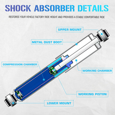 Diagram of rear struts shocks absorber assemblies for 2008 2016 Chrysler Town and Country and other models, showing components.