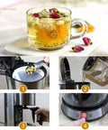 Steps showing the use of Drip Coffee Maker 1250W Power, 1.25L Glass Carafe, Stainless Steel Filter Coffee Machine.