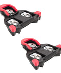 Cleats Compatible With SPD SL 0 Degree Float Adjustable, TPU material, pack of 2, visible from top angle, red and black design.