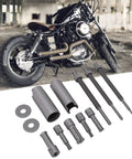 Heavy Duty 9 To 23mm Motorcycle Bearing Puller Internal Extractor Tool Kit High Strength Steel Build For Durable Service Ensuring Even Force Distribution During Removal Process To Protect Frame Integrity And Engine Block For Pro Shop Mechanics. motorcycle bearing puller kit with adapters and rods