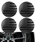 American Flag Wheel Center Caps 4 Pack For Cars 56mm Hub Caps Covers Waterproof And Rustproof Aluminum Rim Stickers Black Finish