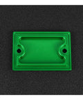 Green front brake fluid reservoir cap for ZX12R ZX-12R 2000-2005, rectangular with bolt holes, beefed-up cover.