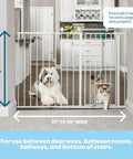 Extra Tall Expandable Dog Gate For Doorways And Bottom Of Stairs Fits 51 To 59 Inch Openings 38 Inch Tall White Metal Pet Gate