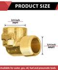 Pack Of Two Three Quarter Inch MNPT To Three Quarter Inch FNPT 90 Degree Barstock Street Elbow Brass Pipe Fitting Male To Female NPT123