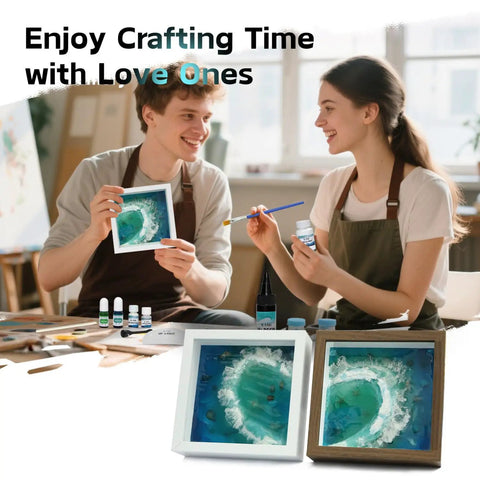 Coastal Sea Resin Art Kit For Teens And Adults With UV Light All-Inclusive Beginner Friendly DIY Beach Craft Gift Set Displayed