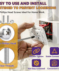 Installing 20 Pack 6-32 x 1 Inch Phillips Pan Head Stainless Steel Machine Screws 304 for electrical outlets and switch plates