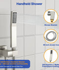 Dcolora 10 Inch Rain Shower System with Handheld Shower featuring a sleek handheld spray design and 60 inch shower hose.