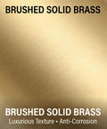 Brushed Solid Brass surface close-up showcasing luxurious texture for Top Shelf Handymen Approved Solid Brass Cabinet Knobs.