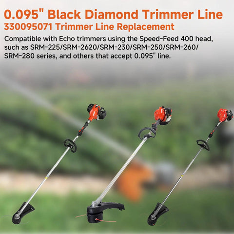 2.8 Lb Spool Twisted Trimmer Line 0.095 Inch, 885 Feet, Heavy Duty Weed Eater String For Echo Black Diamond Trimmers And Ego Grass Cutters