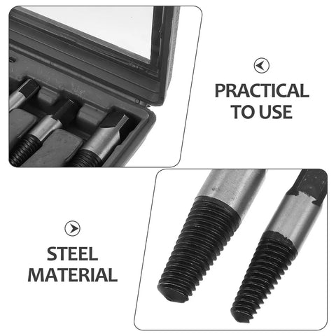 Heavy Duty 8Pc Steel Broken Screw Extractor Set Kit For Power Drills To Easily Grab Stripped Bolts Nuts And Threads In Pipes Without Snapping Bits, steel extractors