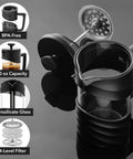 French Press Coffee Maker 20 Oz On The Go With Heat Resistant Borosilicate Glass And Stainless Steel 4 Level Filtration System Portable Cold Brew