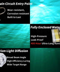 LED Diamond Fishing Lights Set Of 5 Underwater Flasher Lures waterproof design and features with rugged build details