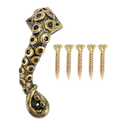Dope Octopus Resin Door Handle, Vintage Bronze Cupboard Furniture Pull, Heavy Duty Steampunk Style Decor For Indoor And Outdoor Doors