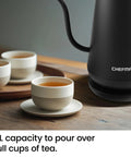 Gooseneck Electric Kettle 0.8L Fast Boil For Pour Over Coffee And Tea With One Touch Operation Auto Shut Off on table