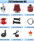 26mm Carburetor Throttle Assembly Kit Replacement for Predator 212cc 224cc 196cc Engines and Coleman CT200U Go Kart Mini Bike Parts GX160 GX200 Compatible with air filters, intake manifold, and throttle components.