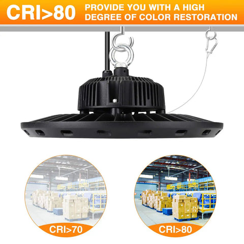 Ultra Bright 150W UFO LED High Bay Light 22,500 Lumens 5000K Daylight CRI >80